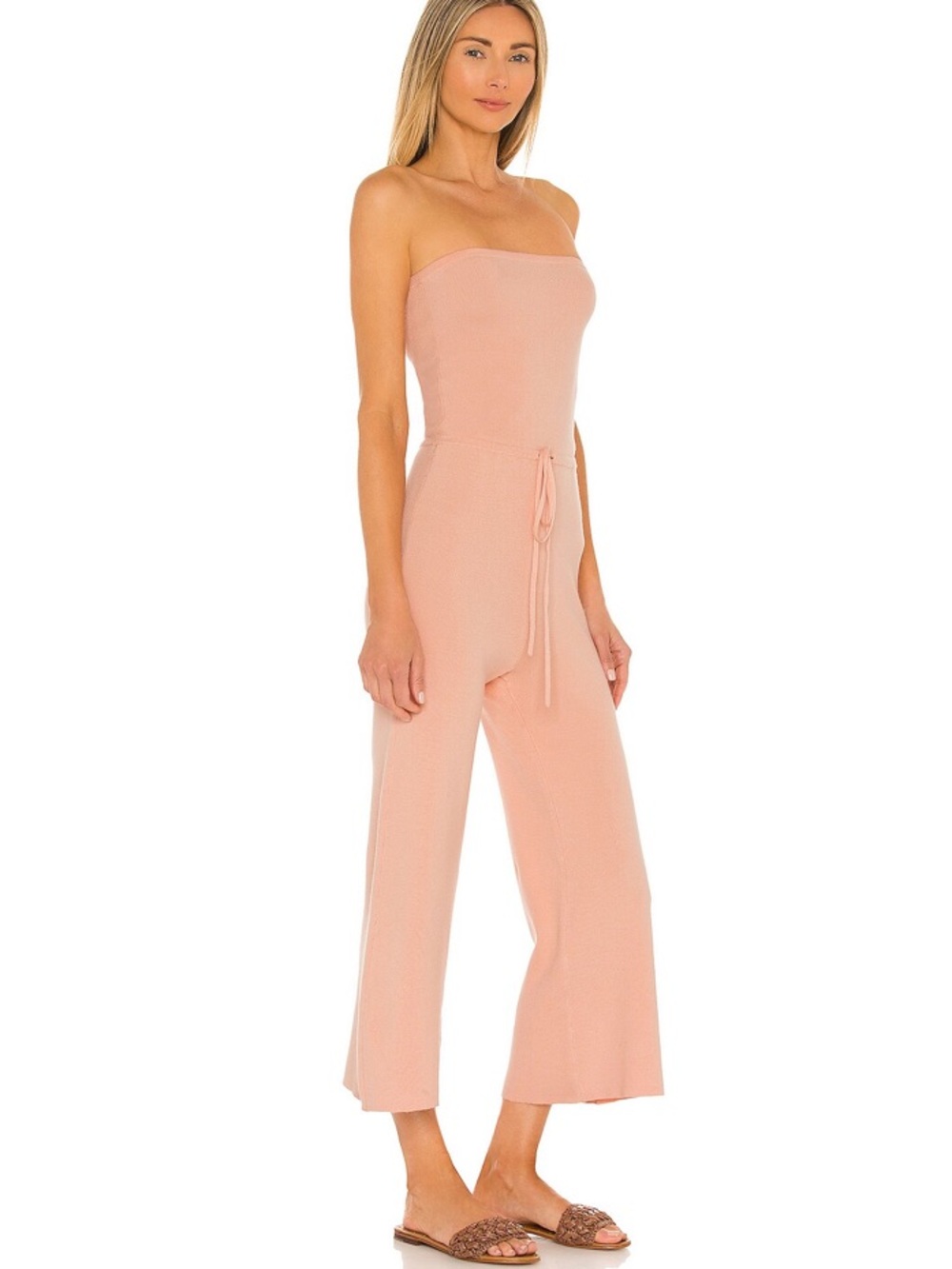 Lovers + Friends Lola Light Blush Knit Strapless Jumpsuit Small